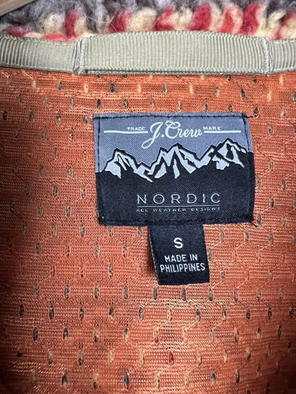 J. Crew Nordic Fair Isle Sherpa Fleece Half-zip Pullover men's S women's M/L